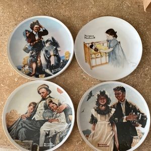 Norman Rockwell collector plates 6 5/8 round.  Set of 4.